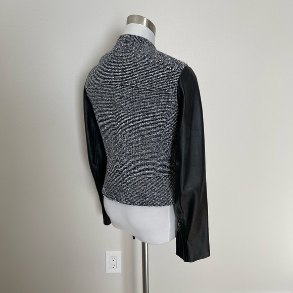 Theory tweed and leather jacket - Picture 4 of 10